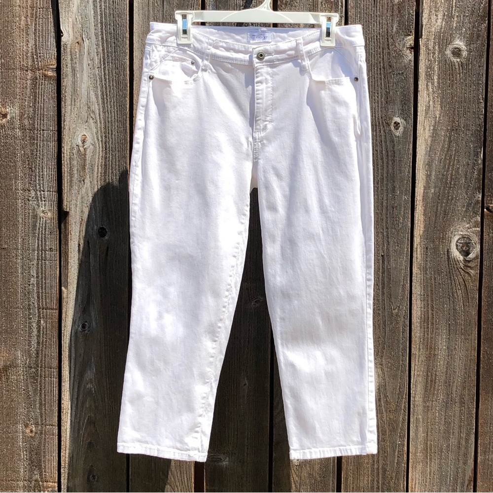 Great Northwest Indigo white crop pants size 10